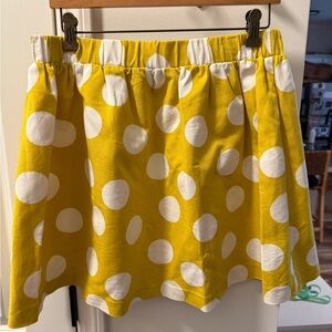 Karen Walker Yellow and White Polka Dot Skater Skirt